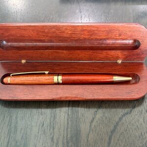 Elegant Wooden Ballpoint Pen with Case